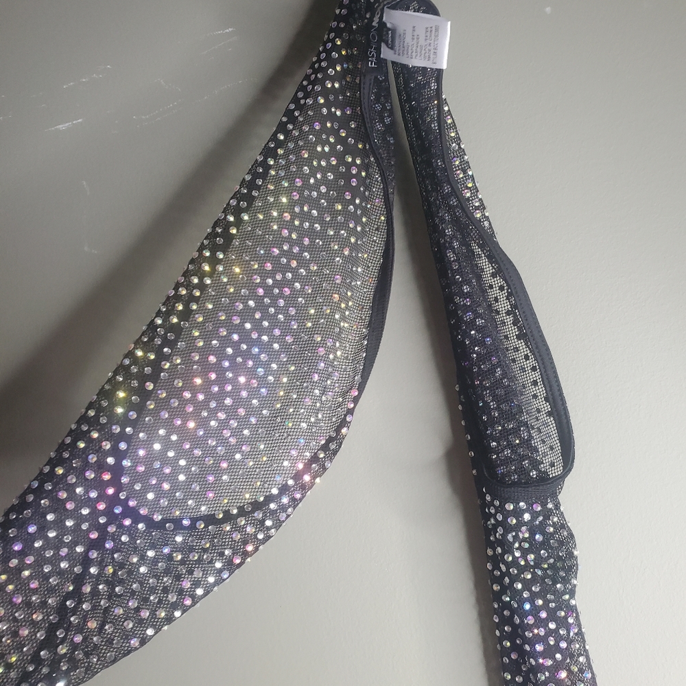 Black mesh dress with Iridescent rhinestones. Never worn new with tags size XXL - Picture 6 of 10